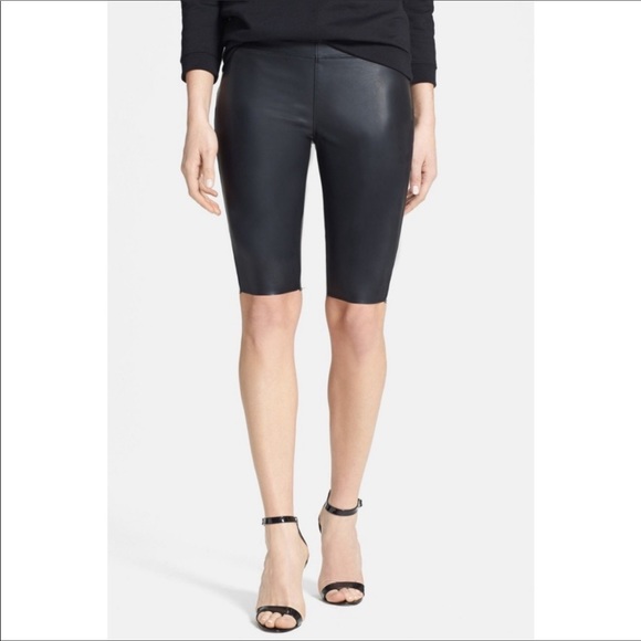 vegan leather biker shorts